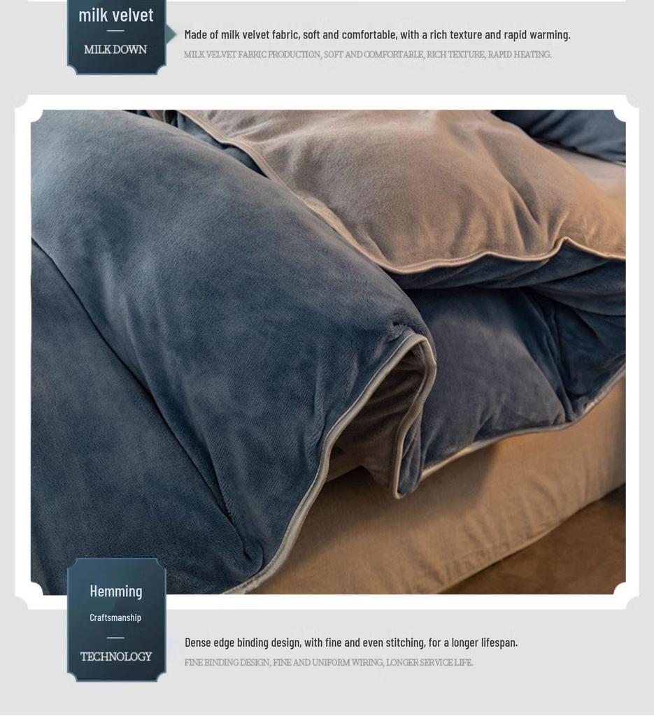 Korallfleece Milchsamt Bettbezug, Einzel 150x200cm, Winter Warm Verdickt.