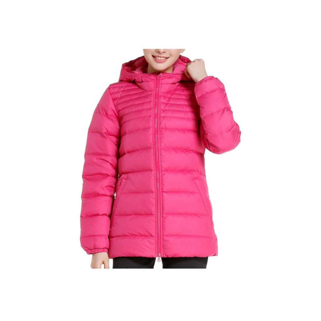 Adidas Hooded Mid-Length Printed Logo Down Jacket Women Jacket Red G69627