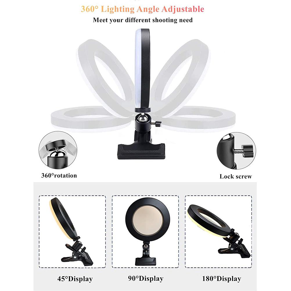 6 Inch Clip On Ring Light with Fill Light & Beauty Mode for Tablet