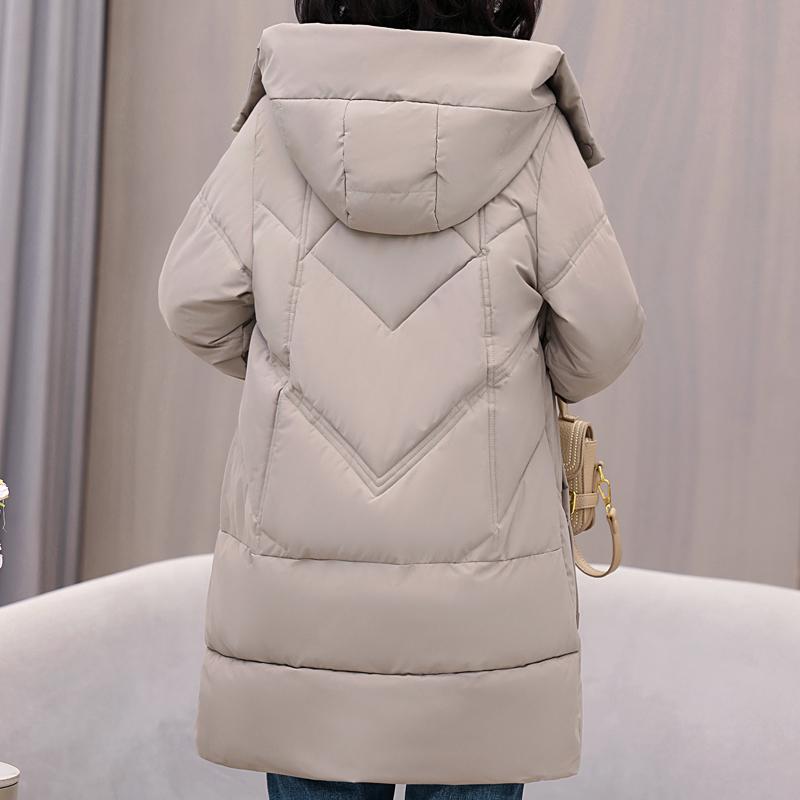Plus Size XL-5XL Fashion Winter Coat Female Long Parkas Hooded Thick Warm Loose Middle Age Women's Jackets