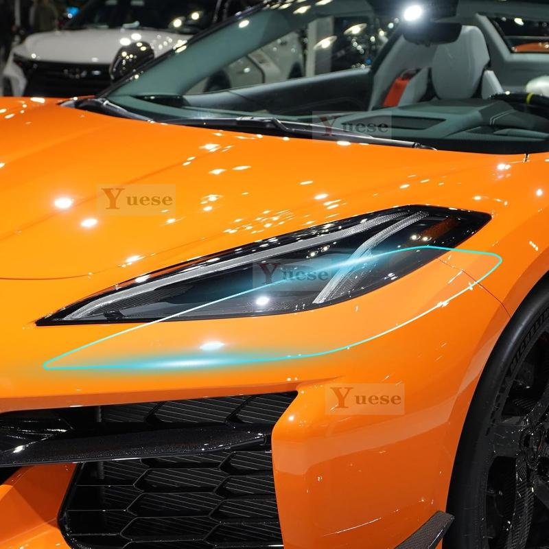 For Corvette C8 Coupe Z06 Self -2024 Car Anti-collision Headlight Mirror Film TPU Transparent Protective Original Stickers