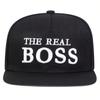 Unisex THE REAL BOSS Broderi Snapback Hat Justerbar Flat Top Baseball Cap Utendørs Reise Dame Luer Solkrem Hat Sports Caps