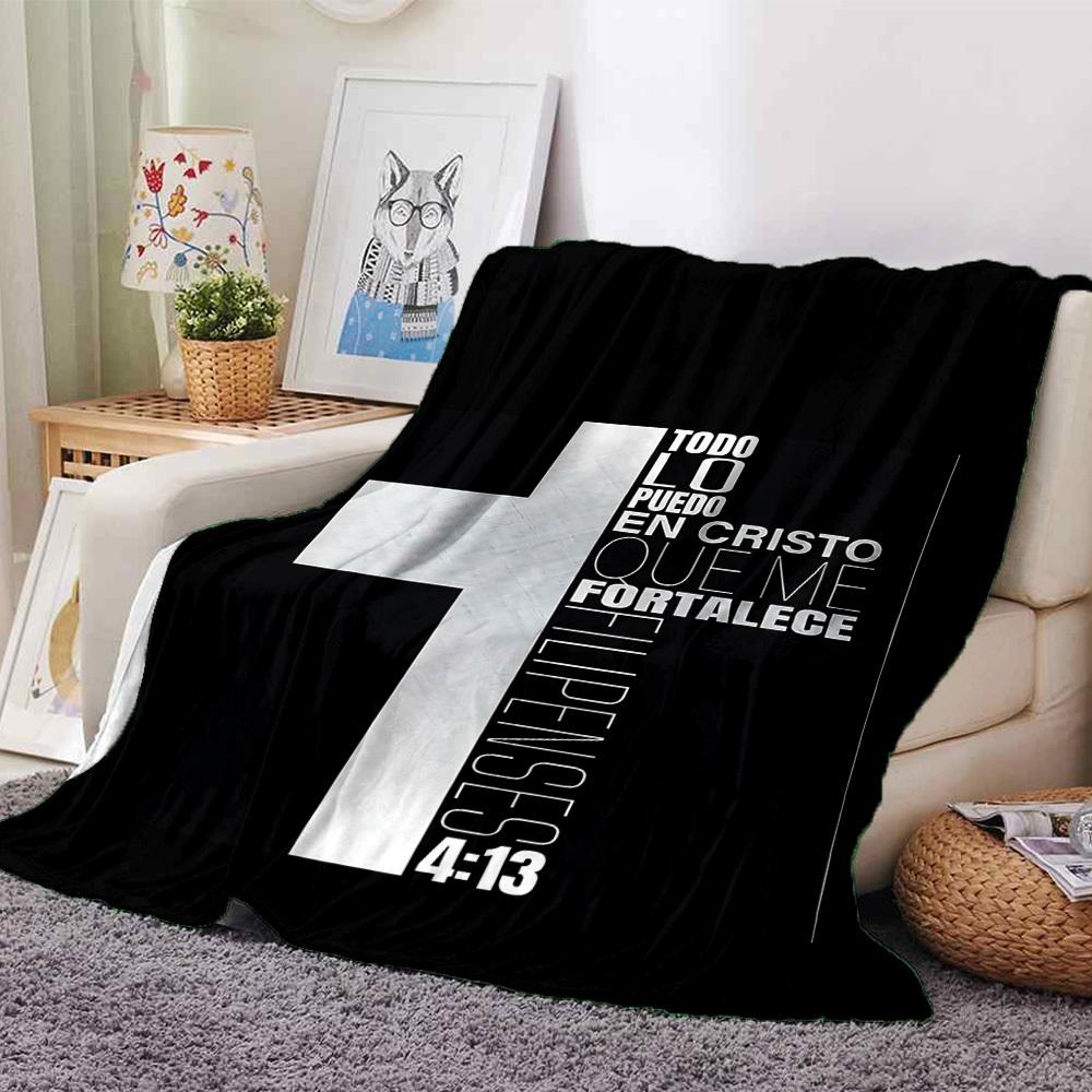 

1pc Philippians 4:13 Soft Warm Throw for Home, Office, Trave, All-Season Cozy Bedding Gift, Office Cozy Accessory 1100 80cmx120cm(31inx47in)