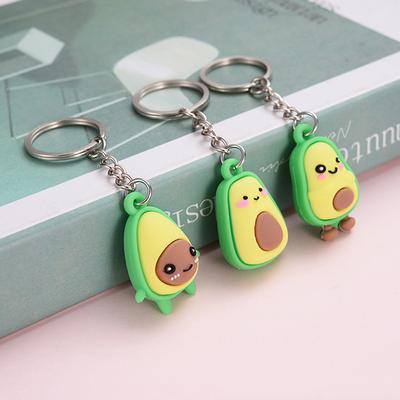Creatieve Fruit Sleutelhanger Stel Avocado Tas Sleutelhanger Cadeau Hanger Schattige Mini Avocado Pop Sleutelhanger Zacht Rubber Rugzak Hanger