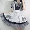 Maid Gothic Lolita Check Plus 2XL [FULINE] Costume, Cosplay, Cross-Dressing, Cute, Dress, Black, Size,