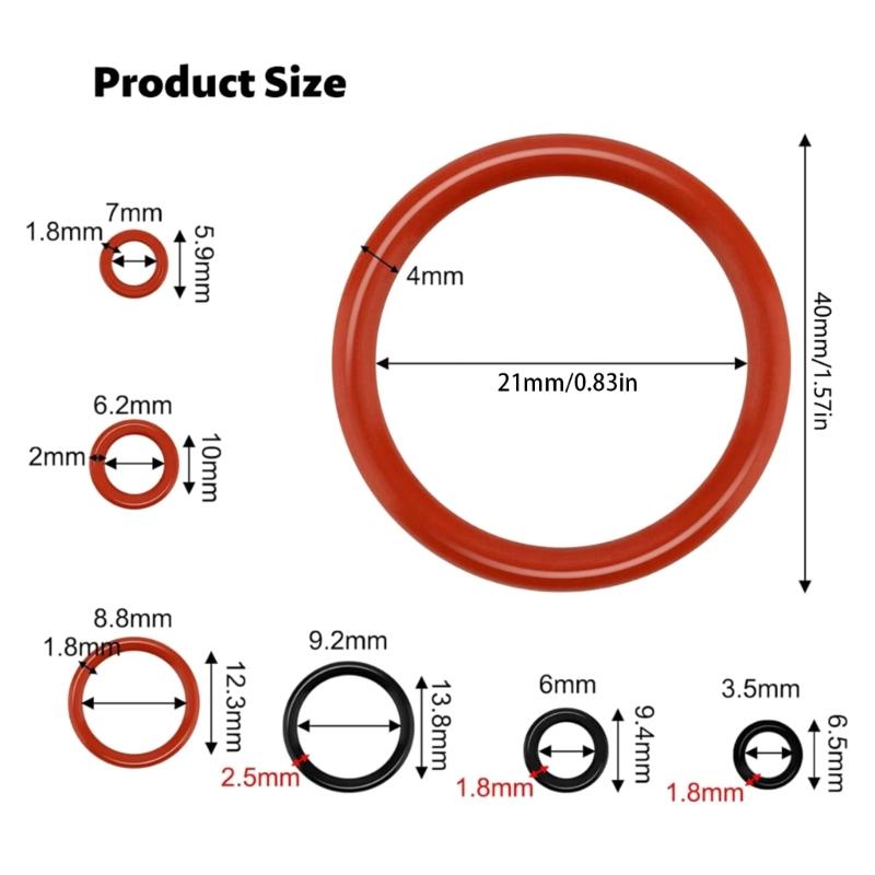 24Pcs Long Time Coffee Equipment O Rings Kit Multiple Size Seal Rubber Gaskets For Steam Valves Brews Chamber