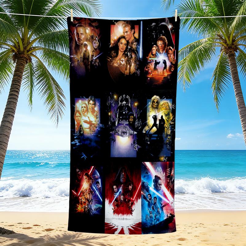 1Pc Star Wars Saga Posters Beach Towel, Quick Dry, Multi-Use for Beach Pool Gym Yoga Home Travel, Christmas, Halloween, Xmas Gift M928789