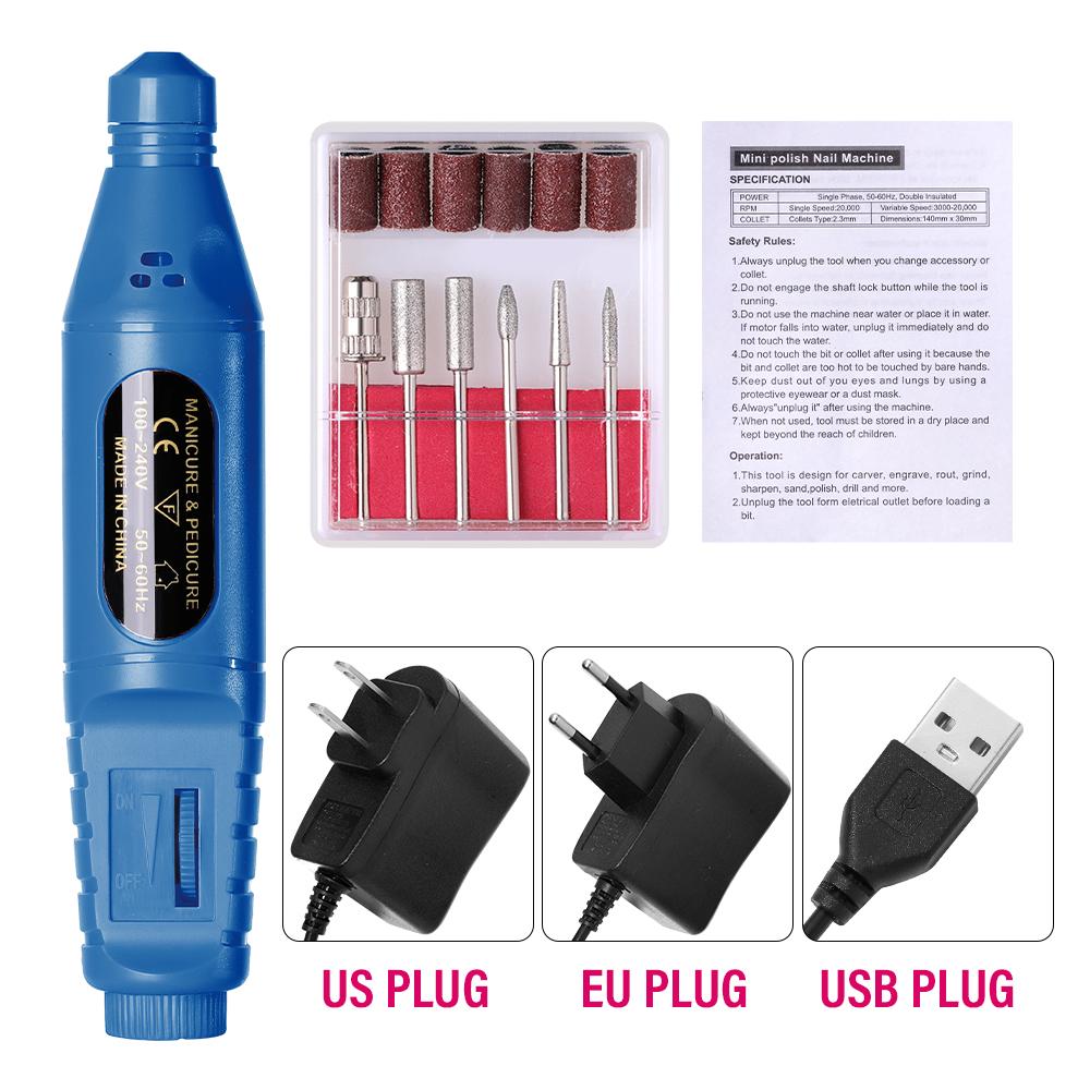 

CNHIDS Профессиональная электрическая дрель для ногтей, маникюрные инструменты, набор сверл для педикюра, портативная пилочка для ногтей, оборудование для фрезерования ногтей EU Plug