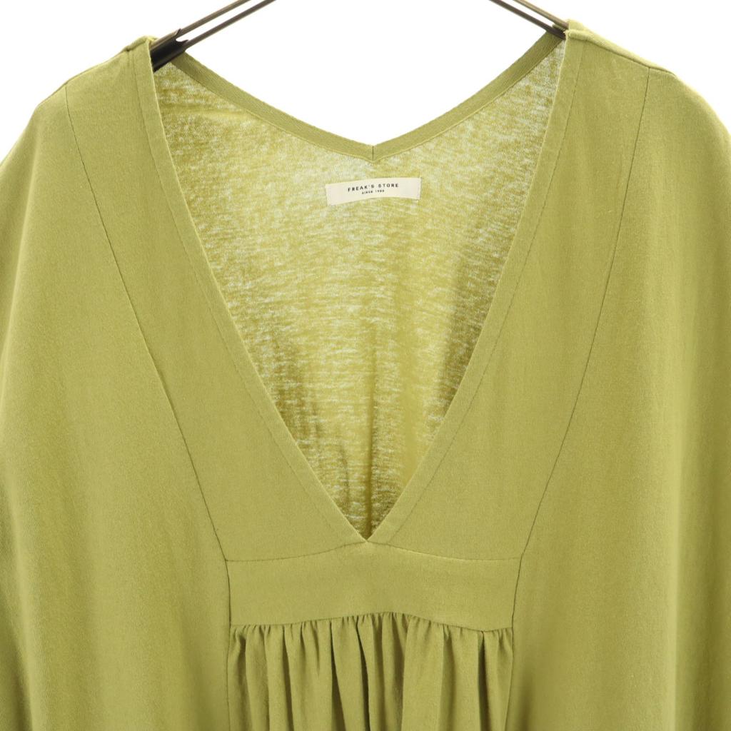 FREAK'S STORE French sleeve V neck Long dress F Green system Women Used