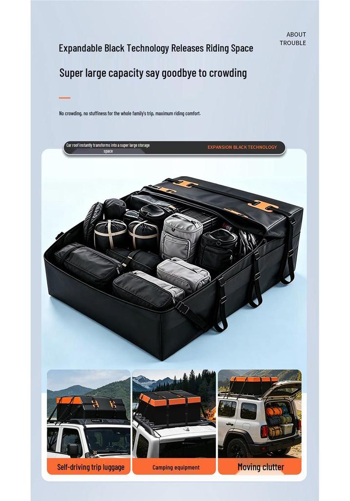 2026 Universal Car Roof Bag - Model B, Thickened for Sedans, SUVs, Off-Road; Ideal for Self-Driving Storage & Travel