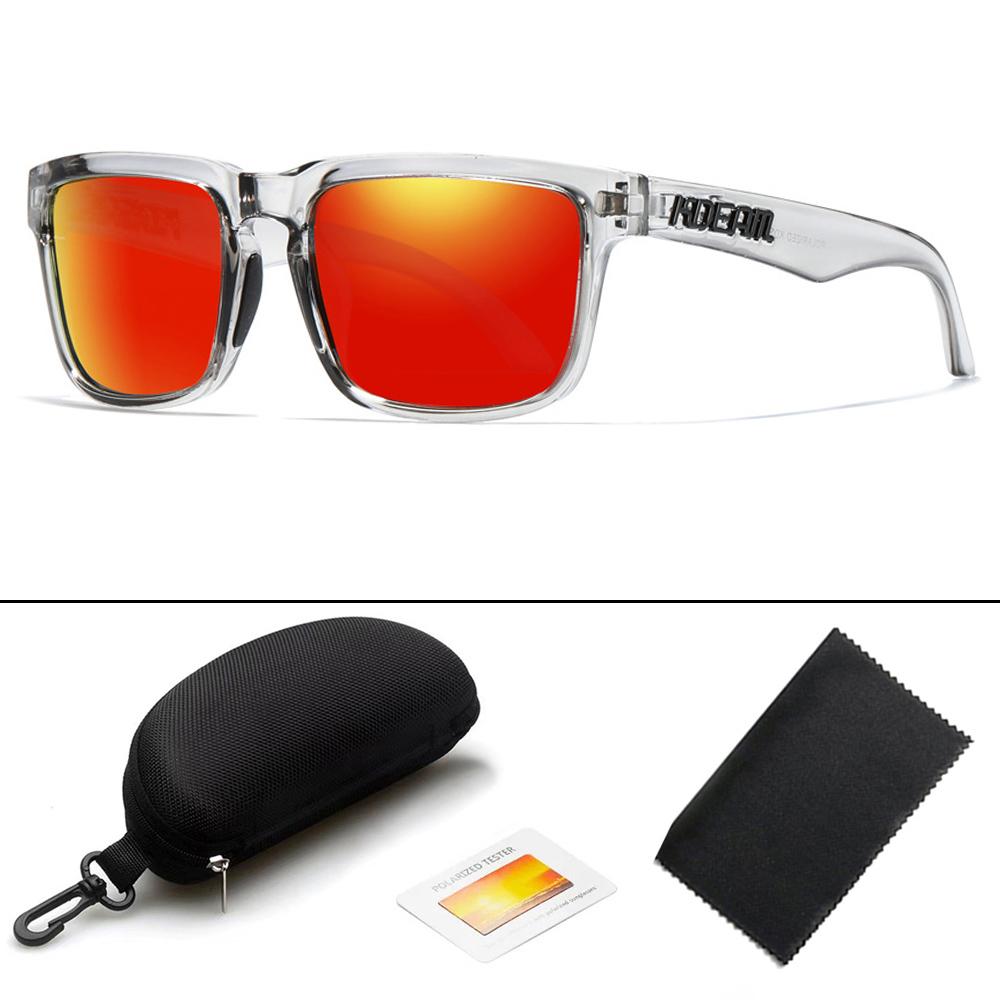 KDEAM Unisex Square Polarized Sunglasses Outdoor Retro Style Lightweight Comfortable Fashion Women Sun Glasses With Hard Case