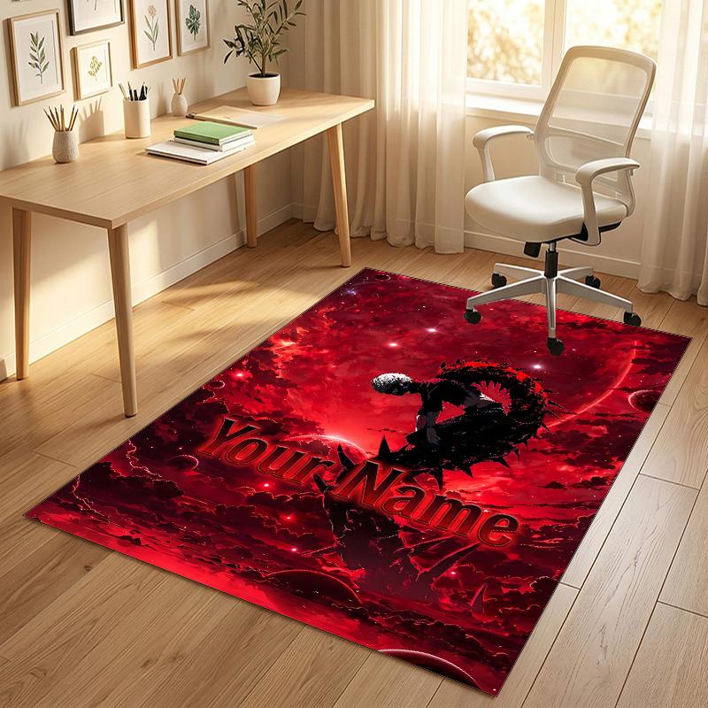 Personalized Crystal Velvet Carpet,Tokyo Ghoul Custom Printed Name, Plush Area Rug For Home Indoor Decor