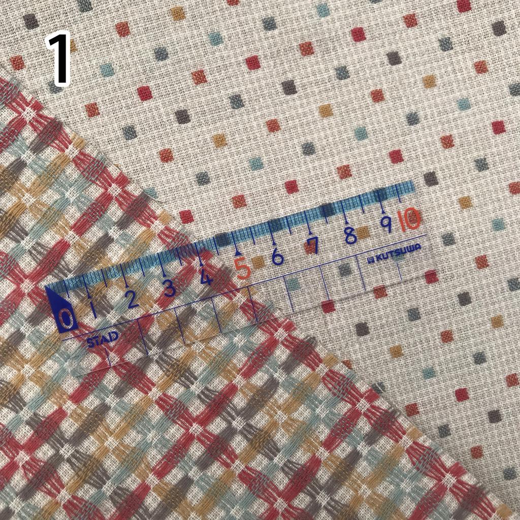 50*70cm Japanese Yarn Dyed Cotton Fabric for DIY Doll Basic Patchwork Purse Sewing Quilting Craft Yarn-dyed Cloth