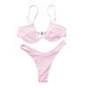 Sexy Women Solid Color Swimsuit Underwired Bra G-string Briefs Beach Bikini Set