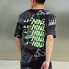 Li-Ning Cotton Round Neck T-Shirt With Allover Letter Print Men Tops Black AHSS119-3
