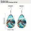 Summer Beach Dwarf/Big Turtle Pattern PU Faux Leather Earrings Trendy Female Earrings Vacation Casual Earrings Classic Water Drop Earrings