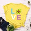 Cotton T-Shirt Short Sleeve Round Neck Women 2d Print Tops
