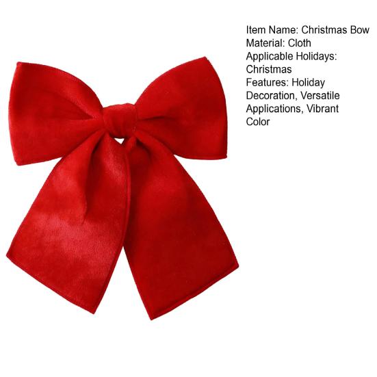 Christmas Bow Red Green Ribbon Bow Xmas Tree Decor Sequined Bow for Windows Doors Gift Wrapping Festive Holiday Decor