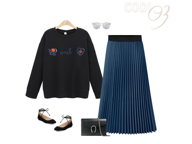 Women's Plus Size Chiffon Pleated A-Line Skirt - Summer Korean Style, High Waist, Medium to Long Length