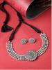 Oxidised Silver Choker Necklace Set With Studs Earring