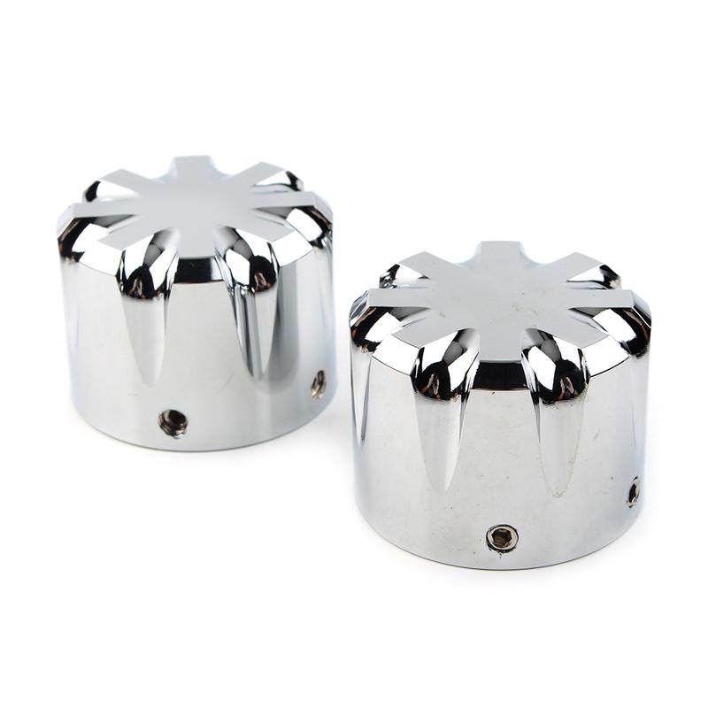 Chrome Motorcycle CNC Front Axle Nut Cap Cover Bolts for Harley Touring Softail Road King Glide Dyna Street 500 XG500 XG750 etc.