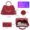 New crocodile pattern women's bag retro handbag mother and child bag splicing shoulder messenger bag premium round wallet