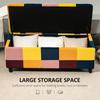 Storage Ottoman, Storage Bench with Wood Legs, Footstool, Footrest with Velvet Surface for Bedroom, Hallway, Living Room, 114 x 47 x 47 cm