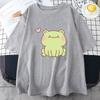 Frog Tshirts Summer Original Print Japanese Anime Cartoon Harajuku Shortsleeved Unisex Women Trendy Unisexga Couples Clothing cute