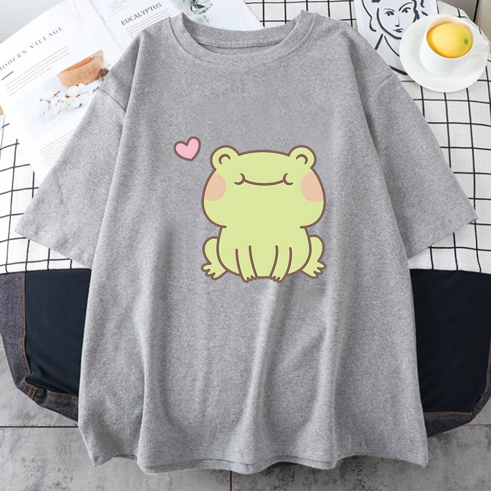 Frog Tshirts Summer Original Print Japanese Anime Cartoon Harajuku Shortsleeved Unisex Women Trendy Unisexga Couples Clothing cute
