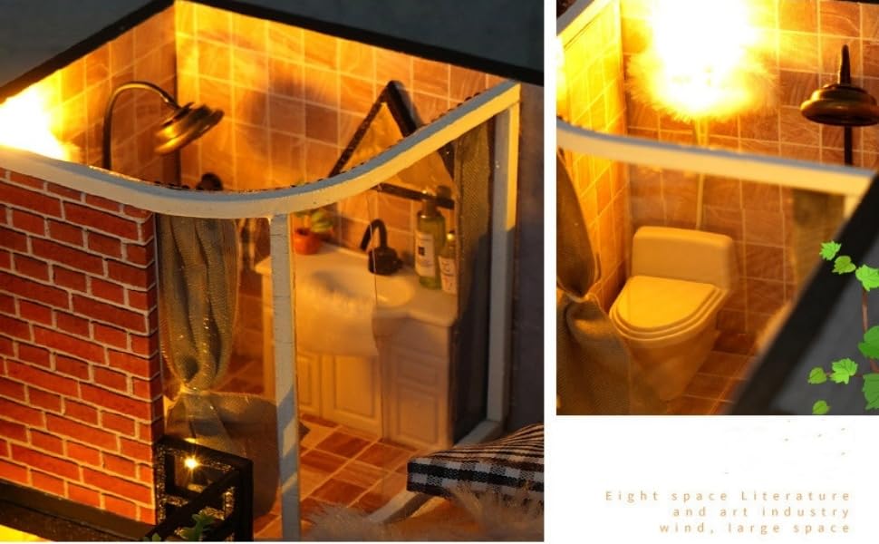 Fashion Alley Miniature Dollhouse Kit, Literary Utopia, Handmade Kit for Beginners, Includes Acrylic Case (TD43+Z)