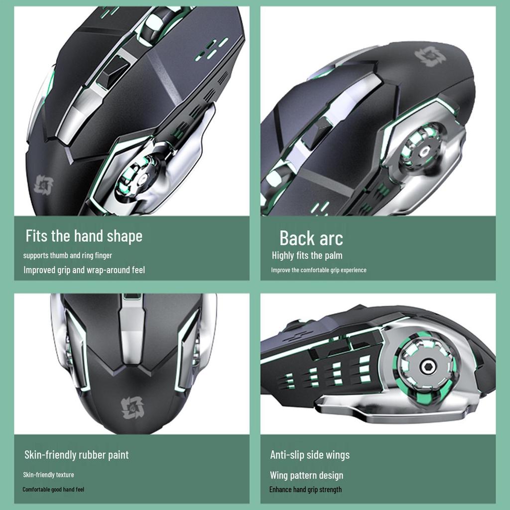 Rechargeable Bluetooth Silent Wireless Gaming & Office Mouse - Customizable Logo, Laptop Accessory