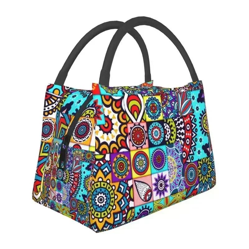 Kizomba Samakaka Ankara Print Insulated Lunch Bag for African Pattern Wax Design Cooler Thermal Bento Box Office Picnic Travel