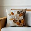 Autumn Leaves Pillow Cover Painting Print Warm Earth Tone Botanical Branch Cushion Case For Sofa Bed Couch Rustic Home Decor