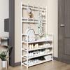 Multi-Layer Coat Rack 3-in-1 Metal Construction Shoe Rack Organizer Space Saving Freestanding Coats Hat Shelf Home Organization