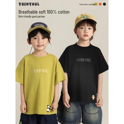 YOYO Boys' Letter Print Short Sleeve T-Shirt