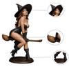 Miniature Sexy Witch Statue Gothic Style Magic Broomstick Figurine  Living Room Decor
