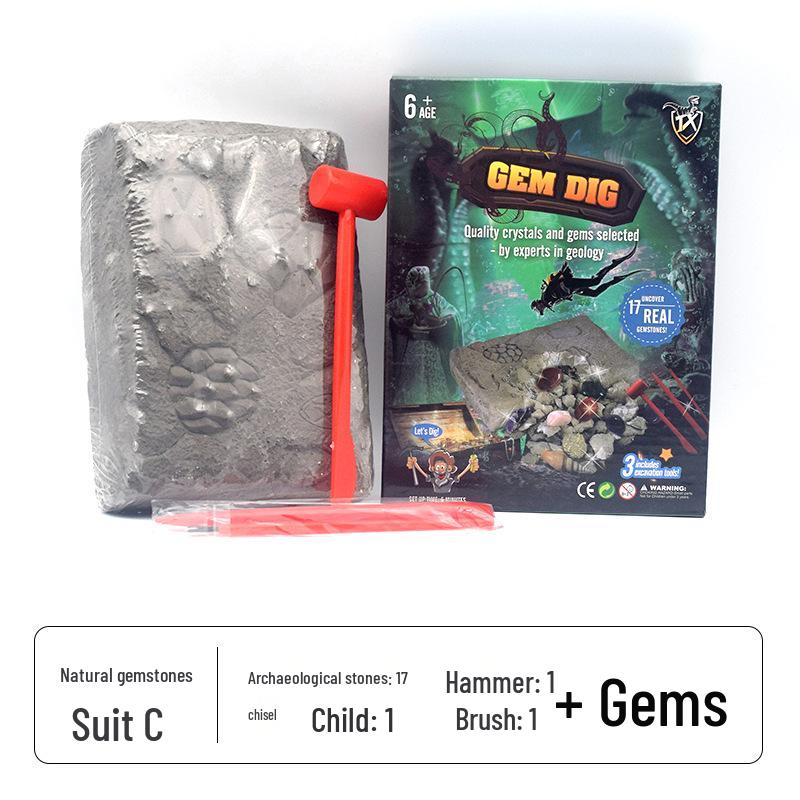 

Набор для раскопок окаменелостей динозавров и драгоценных камней – Развивающая археологическая игрушка для детей