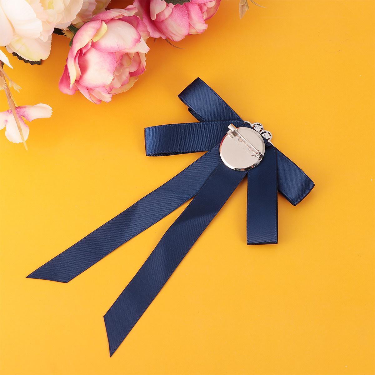 Brooch Bowknot Rhinestone Decorative Pin Blue Alloy Ribbon Lightweight Classic Clothing Scarf Accessory Shining Brooch красный