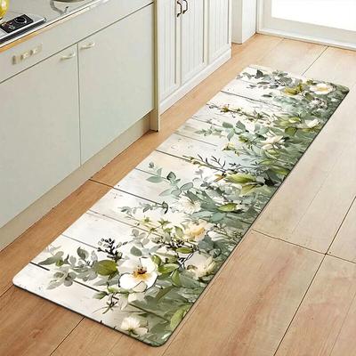 1 Pieza Alfombras Antifatiga para Cocina, Estampado Floral de Dibujos Animados Impermeable Antideslizante Gruesa Acolchada Esterilla de Cocina Resistente Confort para Estar de Pie para Cocina