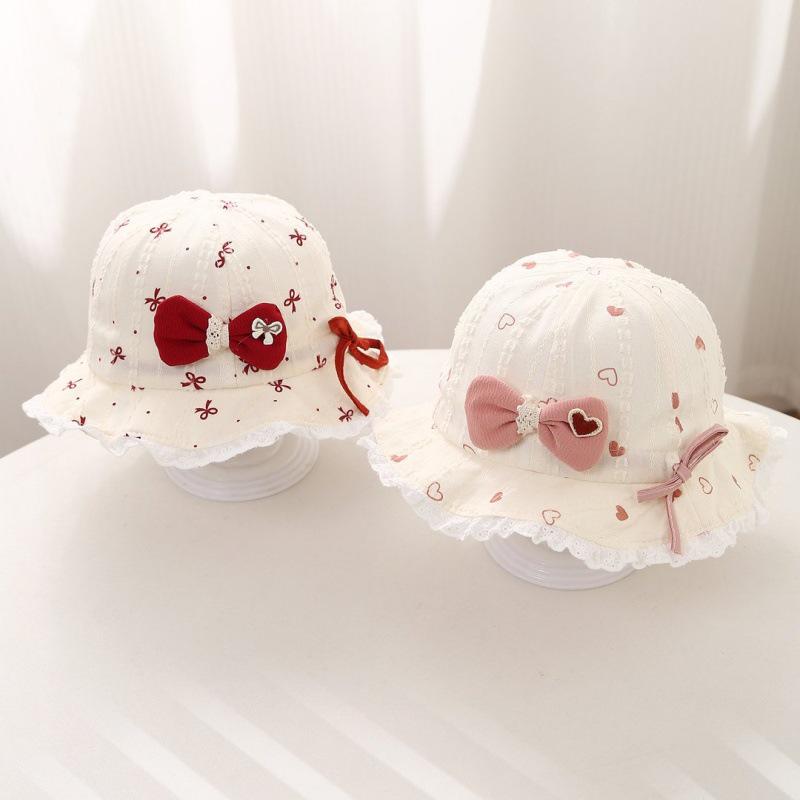 Wiosenna czapka przeciwsłoneczna dla dziecka z kokardką - Uroczy koreański styl
