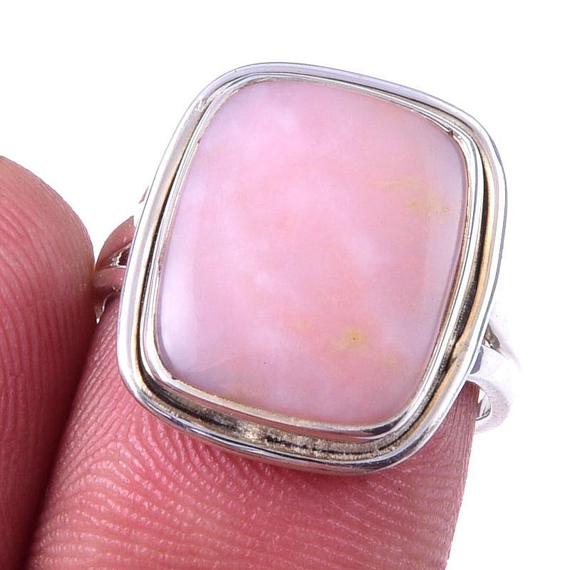 

Natural Pink Opal Gemstone Handmade 925 Solid Sterling Silver Ring Size 6 l5A07