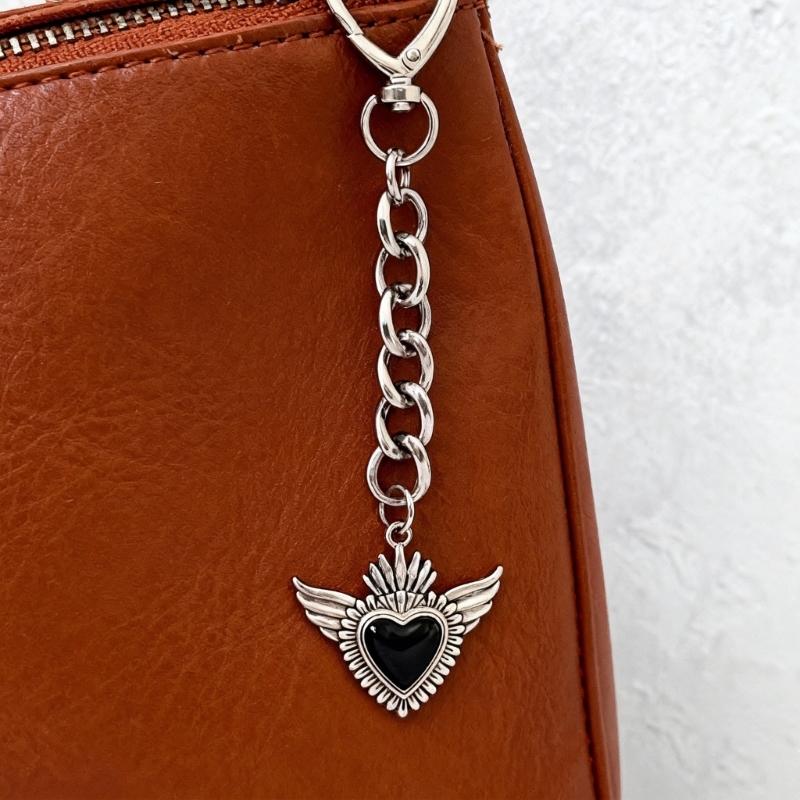 Stylish Love Heart Keychain Eye Catching Key Chain Bag Charm Decorations Fashionable Pendant for Backpacks Wallet