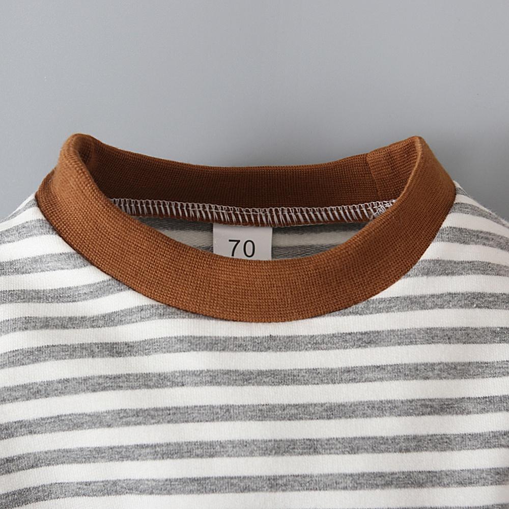 Novorozenci Chlapci Dívky Dlouhé Rukávy Pruhované kombinézy Oblečení pro 0-24 měsíců