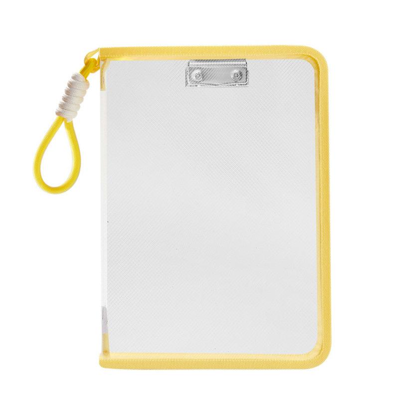 

Transparent A4 File Bag Large-Capacity Textbook Storage Zipper Student Hand-Held Thickened Waterproof Storage Bag жовтий