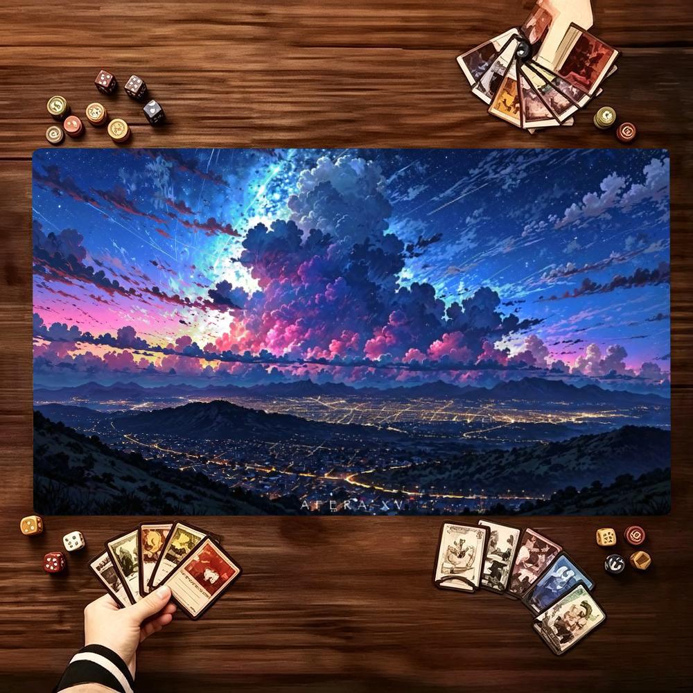 Brilliant Cosmic Galaxy With Glowing Planet Moon Wide Night Sky For Laptop Bedroom Learning Table Mat