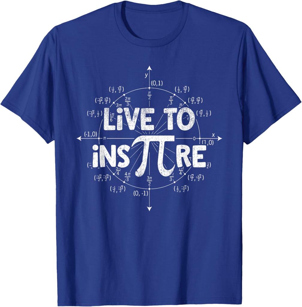 Live to Inspire Pi Symbol Math Teacher Graphic T-Shirt Unisex Casual Short Sleeve Tee