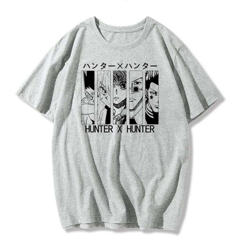 Mote Anime Figur Unik Hunter X Hunter Kurapika Herre T-skjorte Killua Zoldyck Print Harajuku T-skjorte Unisex kortermet Anime T-skjorte
