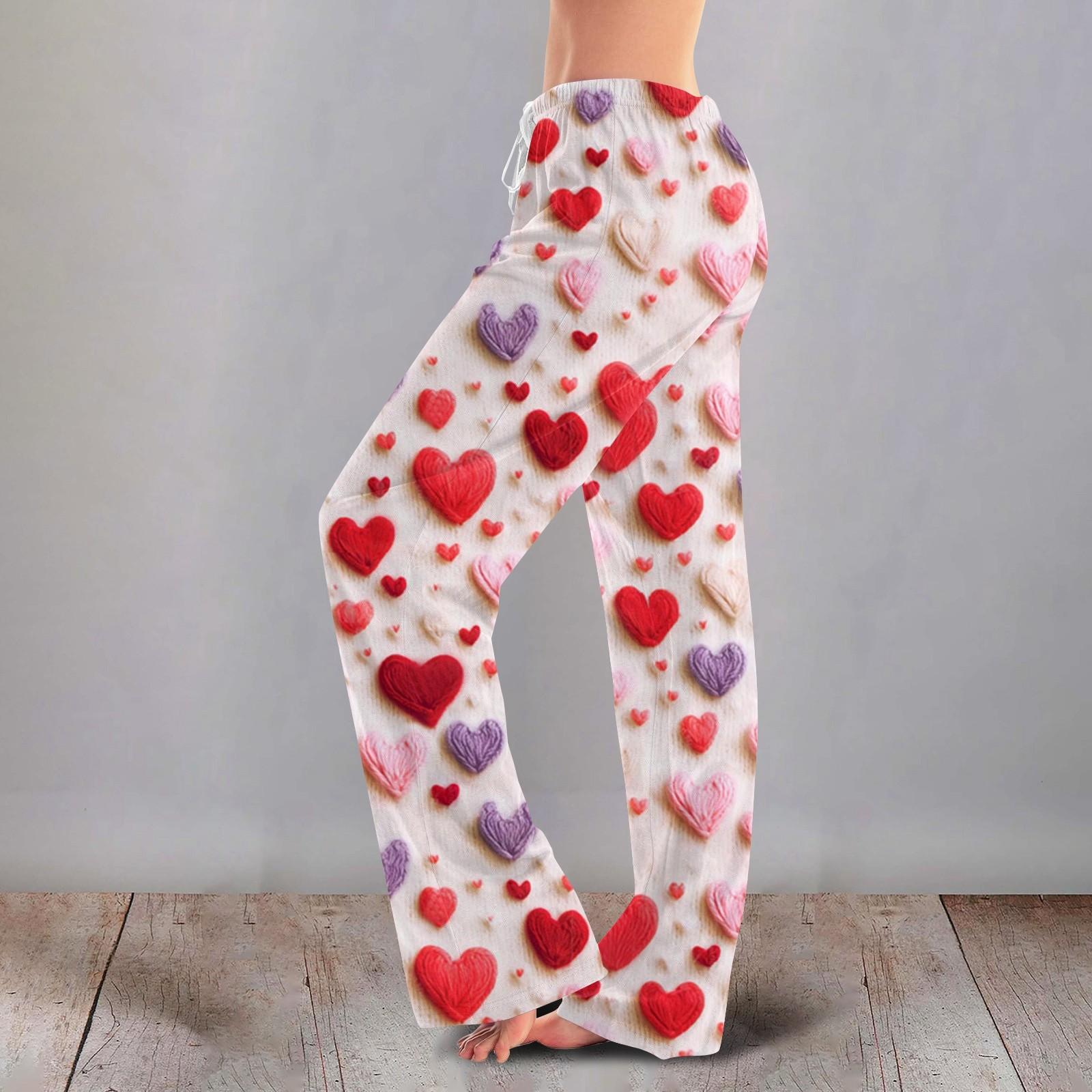 

Женские повседневные прямые брюки с принтом повседневные длинные брюки XL арбуз красный