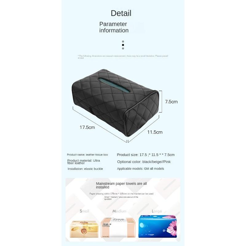 Car Tissue Box Buggy Bag Car Armrest Box Tissue Bag Hanging On Chair Back Tissue Bag DIY Diamond Grid Paper Extraction Box