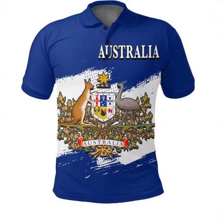 Australian flag polo shirt lapel short sleeve top summer trend clothes 3D printing oversized t-shirt